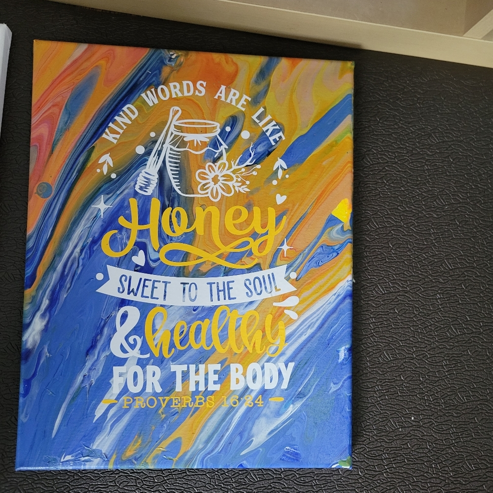Handcrafted painted canvas
